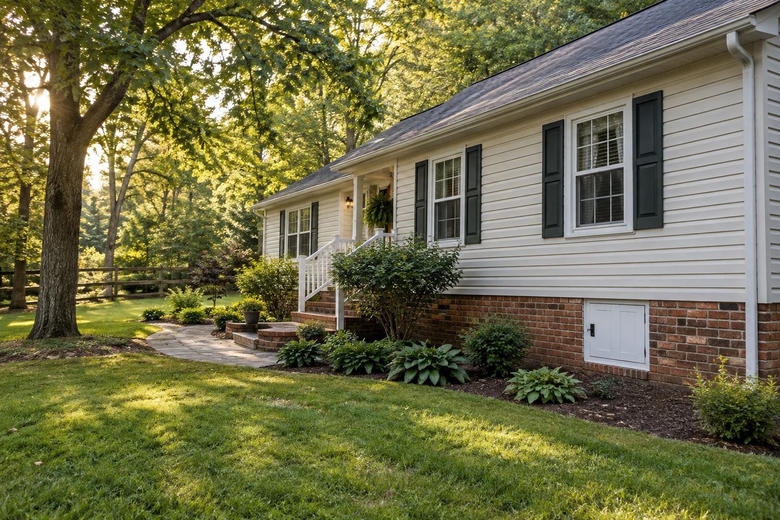 A home with a crawlspace beneath its main floor